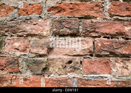 La texture du mur de brique rouge Banque D'Images