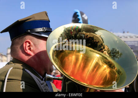 Fanfare militaire. Photographié à Cracovie, Pologne Banque D'Images