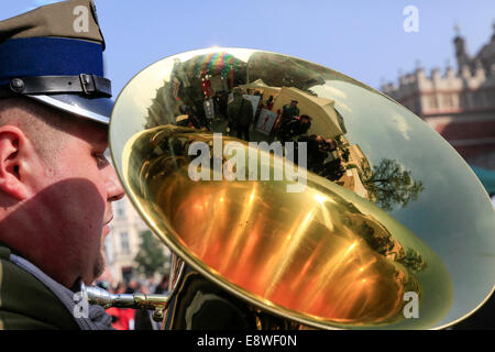 Fanfare militaire. Photographié à Cracovie, Pologne Banque D'Images