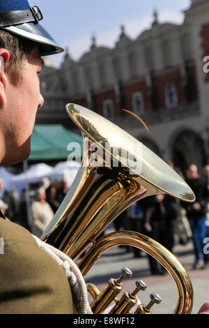 Fanfare militaire. Photographié à Cracovie, Pologne Banque D'Images