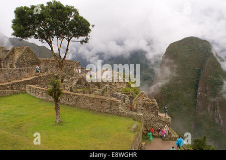 L'intérieur du complexe archéologique de Machu Picchu. Machu Picchu est une ville située dans la cordillère des Andes, au Pérou moderne. Il Banque D'Images