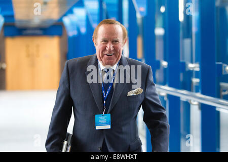 Andrew Neil, journaliste et présentateur de l'Écosse, au congrès du parti conservateur, ICC Birmingham, Angleterre, RU Banque D'Images