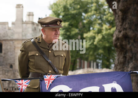 Une reconstitution de la première guerre mondiale à la Tour de Londres Banque D'Images