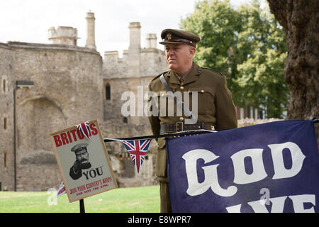 Une reconstitution de la première guerre mondiale à la Tour de Londres Banque D'Images