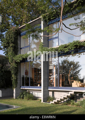 Façade en verre de maison Gotesman, Israël, Moyen Orient. Banque D'Images