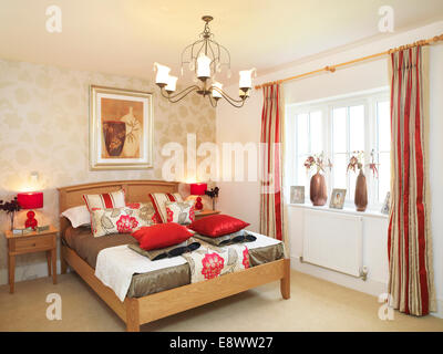 Chambre Double en maison d'habitation, Place du mûrier, Great Bedwyn, England, UK. Banque D'Images