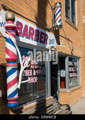 Barber Shop Western Façade, Spearfish, Black Hills, Dakota du Sud, USA Banque D'Images