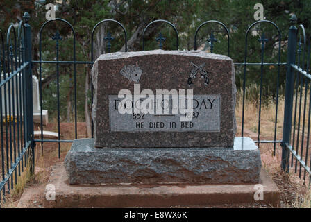 La tombe de Doc Holliday de Tombstone, Wyatt Earp et Wild West fame, Glenwood Springs, Colorado, États-Unis Banque D'Images