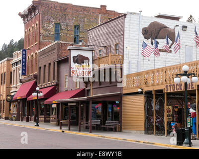 La rue principale historique de Deadwood, Dakota du Sud, USA Banque D'Images
