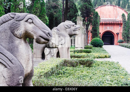 Tombeau de Wang Jian (847-918), fondateur de l'ancien royaume de Shu. Chengdu, Sichuan, Chine Banque D'Images