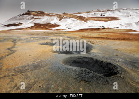 Zone volcanique active géothermique city architecture Landmark dans le nord-ouest de l'Islande Banque D'Images