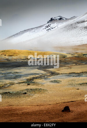 Zone volcanique active géothermique city architecture Landmark dans le nord-ouest de l'Islande Banque D'Images