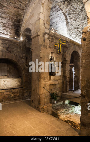 Vue partielle de la crypte sous l'abbaye de Saint Victor, Marseille, France