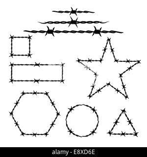 Silhouette de la barbwire tattoo. Banque D'Images