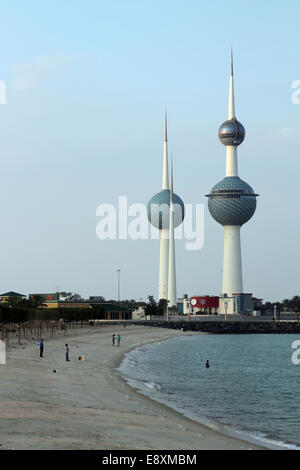 Le Kuwait Towers dans la ville de Koweït, Koweït, le mercredi 21 novembre 2012 Banque D'Images