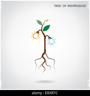 Arbre de la connaissance. Signe de l'éducation et des affaires. Banque D'Images