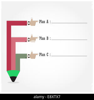 Modèle créatif avec ruban crayon graphique de bannière, peut être utilisé pour l'infographie et des bannières. Concept d'affaires et d'éducation Banque D'Images