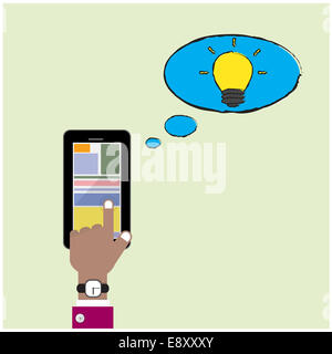 La technologie cloud computing et télévision symbole ampoule concept d'arrière-plan. Le contenu multimédia et l'hébergement de sites web. Les réseaux sociaux Banque D'Images