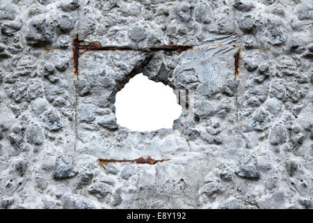 Trou dans le béton Banque D'Images