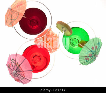 Trois verres de cocktails Banque D'Images