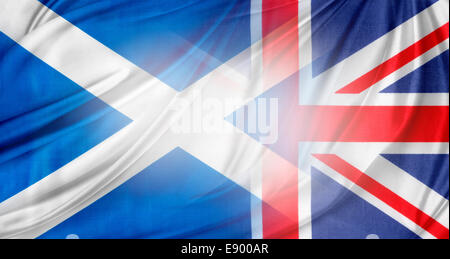 L'Ecosse et l'ensemble des drapeaux britanniques Banque D'Images
