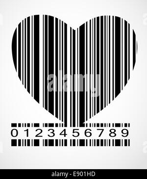 Image Coeur de codes-barres Vector Illustration Banque D'Images