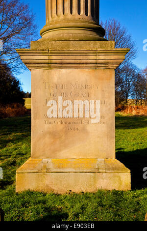 Le duc d'Argyll, monument situé dans le parc du château de Wentworth South Yorkshire UK Banque D'Images