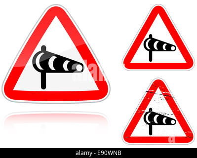 Un ensemble de variantes Sidewind - road sign Banque D'Images