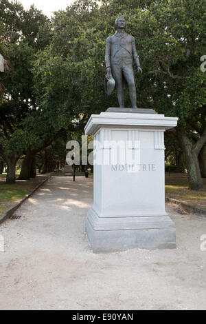 Statue de William Moultrie à White Point Garden à Charleston, Caroline du Sud. Banque D'Images