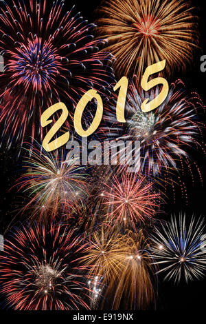 Nouvelle année 2015 avec firework Banque D'Images