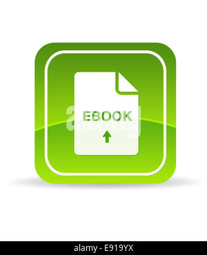 L'icône Document Ebook vert Banque D'Images