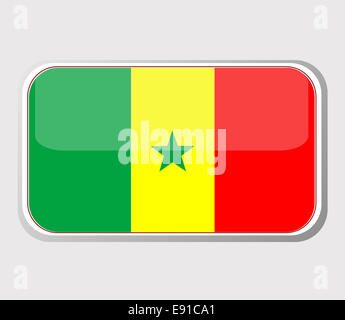 Pavillon du Sénégal dans le formulaire. Banque D'Images