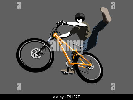 Biker Jumping, illustration Banque D'Images