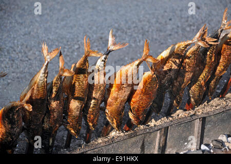 Steckerlfisch - poisson sur un bâton Banque D'Images