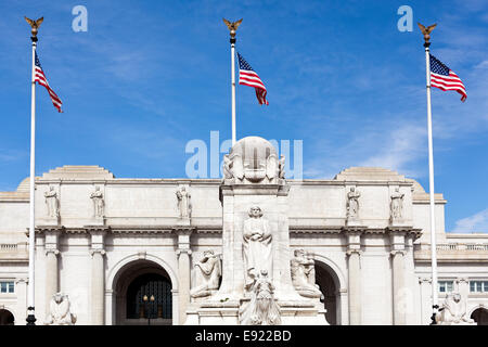 Fontaine Columbus Union Station Washington DC Banque D'Images