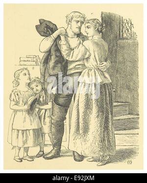 Une illustration de A. Hughes, montrant une scène du poème *Enoch Arden*. L'image représente probablement un moment émotionnel ou dramatique de l'œuvre littéraire d'Alfred Lord Tennyson. Banque D'Images