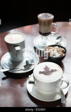 Du café sur la table type différent Banque D'Images