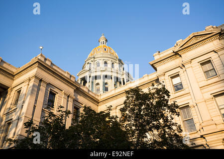 Dôme du State Capitol Building à Denver, Colorado, USA Banque D'Images
