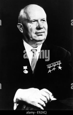 Nikita Khrouchtchev (1894-1971), homme politique russe, Premier Secrétaire du Parti communiste de l'Union soviétique, Portrait, circa 1963 Banque D'Images