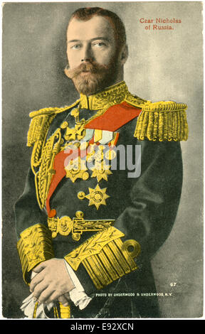 Tsar Nicolas II (1868-1918), dernier empereur de Russie, Portrait, 1917 Banque D'Images