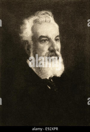 Alexander Graham Bell (1847-1922), inventeur du téléphone, Portrait Banque D'Images