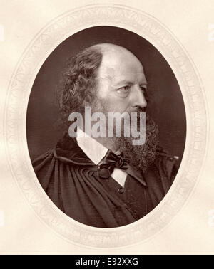 Alfred, lord Tennyson (1809-92), a noté le poète anglais, Portrait, vers 1870 Banque D'Images