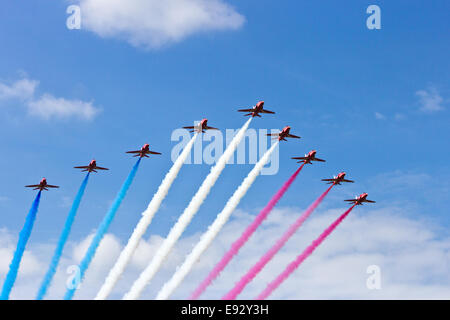 Les flèches rouges de la RAF à l'Armée de l'air néerlandaise Portes Ouvertes le 21 juin 2014 à la base aérienne de Gilze-Rijen Banque D'Images