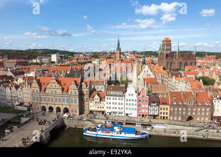 Vue panoramique de Gdansk, Pologne Banque D'Images