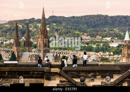 Vue panoramique sur la cathédrale Sainte Marie du château d'Édimbourg. Banque D'Images