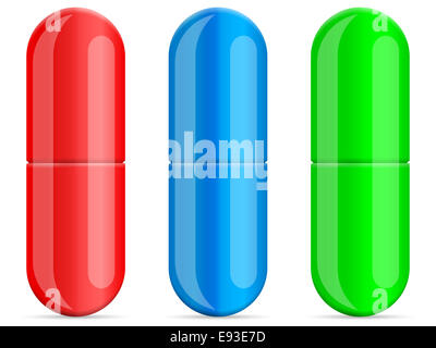 Médicament comprimé sur un fond blanc. Vector illustration. Banque D'Images