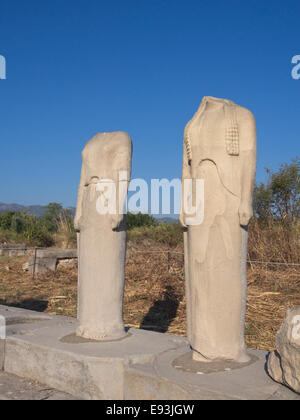 Heraion de Samos, grand sanctuaire de la déesse Héra à Samos en Grèce, un UNESCO World Heritage Site, sculptures Banque D'Images