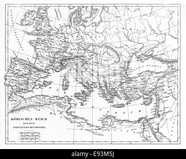 Illustrations gravées de l'Empire romain sous Constantin de l'encyclopédie iconographique de la science, de la littérature et d'Art, 1851 Banque D'Images