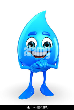 Personnage de goutte d'eau est heureux Banque D'Images