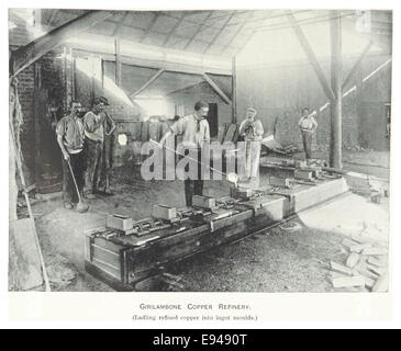 Ce croquis de 1899 et cette illustration représentent la raffinerie de cuivre de Girilambone, offrant une perspective historique sur les opérations minières de cuivre à la fin du XIXe siècle. Banque D'Images